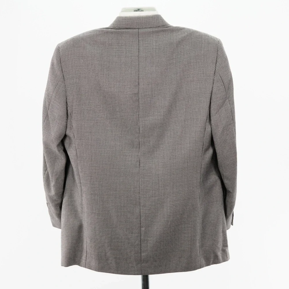 Canali Silk Wool White Black Houndstooth Sport Coat 44L